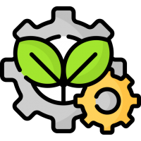 Icon zu Umwelttechnik, Zahnräder mit Blatt